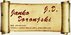Janko Doronjski vizit kartica